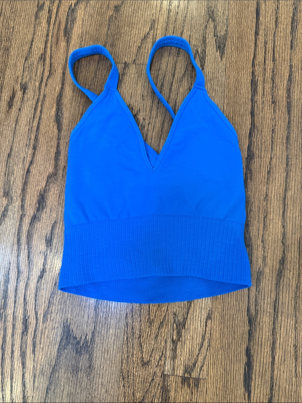 Free People Blue Top with Gold Floral Motif